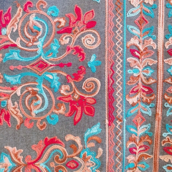 Umgee Women's Embroidered Short Sleeve Top Plus Size 2XL Boho Lagenlook - Picture 2 of 7